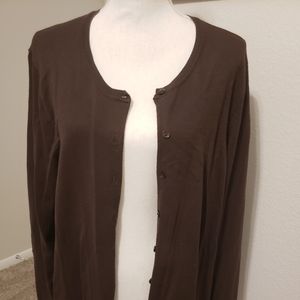 Plus Size Women's Brown Cardigan - 3X